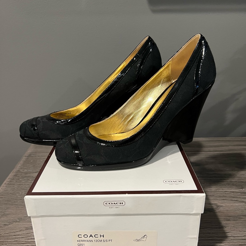 Ladies black coach shoes